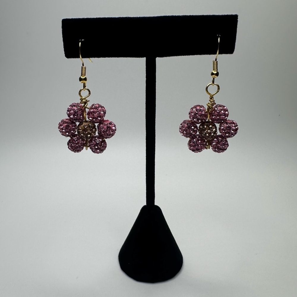 Elegant Rose Pink Crystal Earrings
